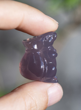天然紫罗兰玛瑙生肖鼠吊坠