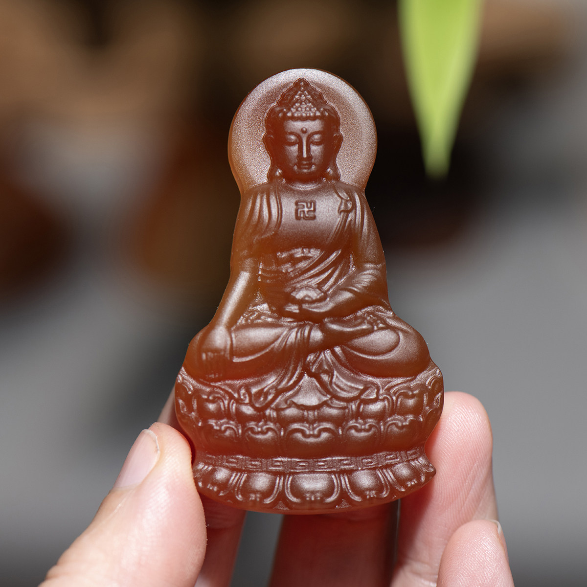 天然红玛瑙阿弥陀佛吊坠