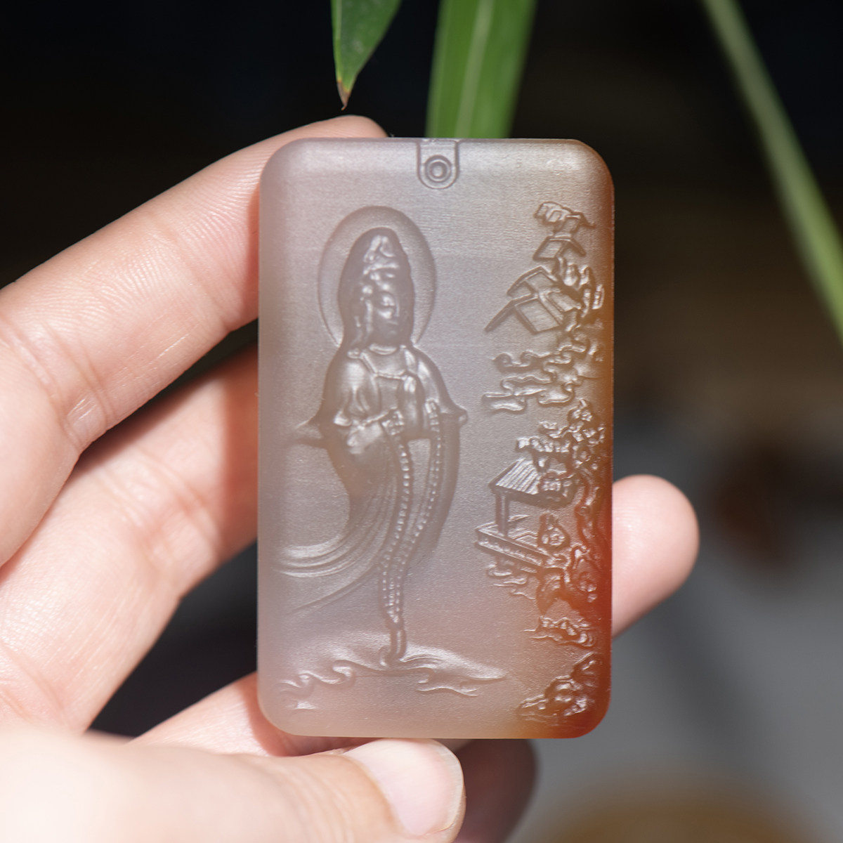 天然红玛瑙净瓶观音吊坠吉祥