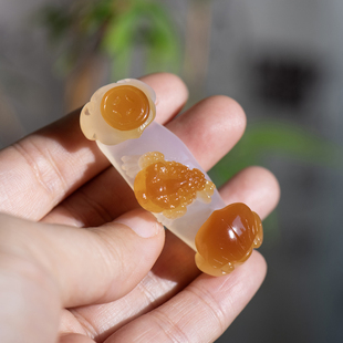 天然俏色玛瑙巧雕如意吊坠事事如意项链招财进宝挂饰福气满满挂件