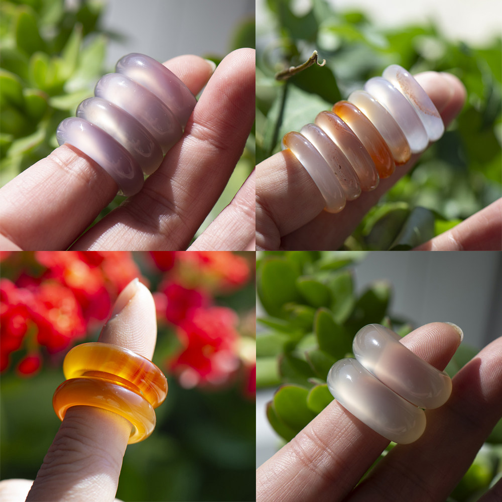 天然红玛瑙戒指跑环多宝佛珠一线药师天珠民族风配饰散珠云背DIY