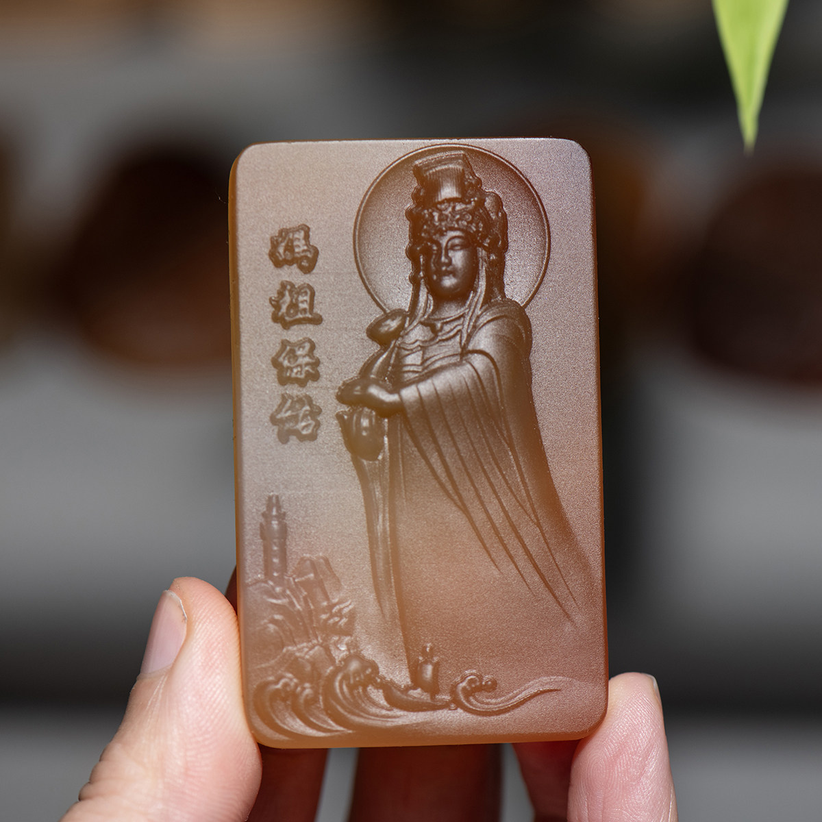 天然红玛瑙精雕妈祖项链