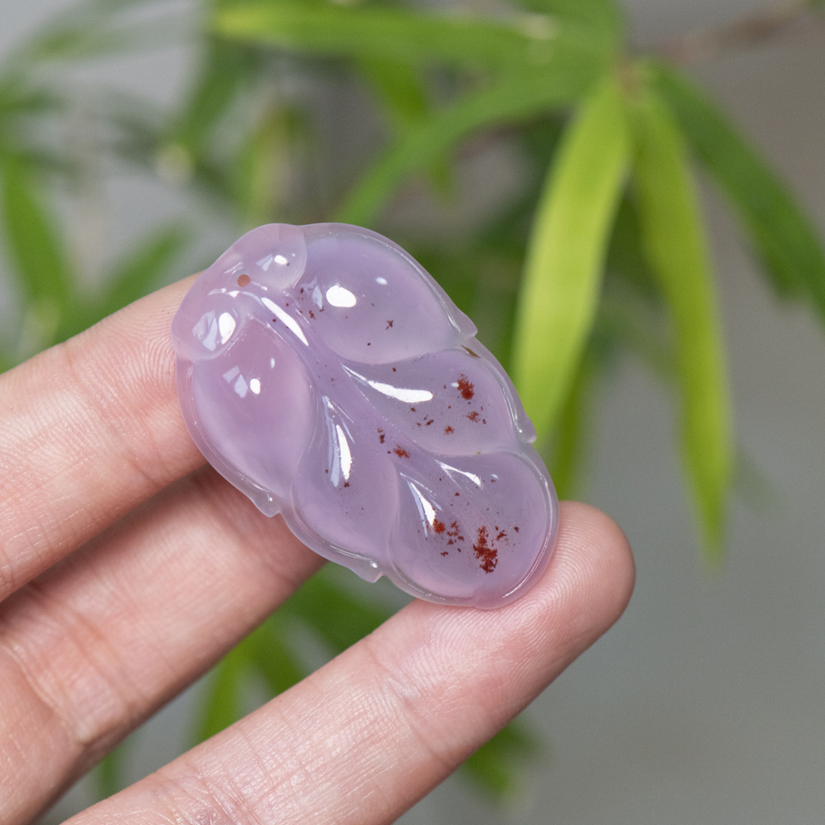 天然红玛瑙树叶吊坠帝王紫金枝