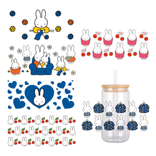 米菲兔手帐素材贴纸可爱卡通人物杯子手机壳行礼箱书桌UV转印贴纸