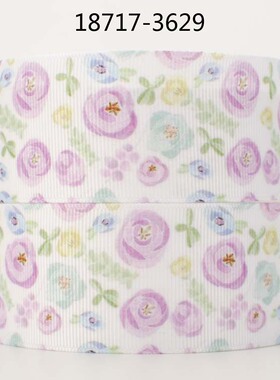 彩色印刷织带花卉系列螺纹织带DIY发饰 18717-3629