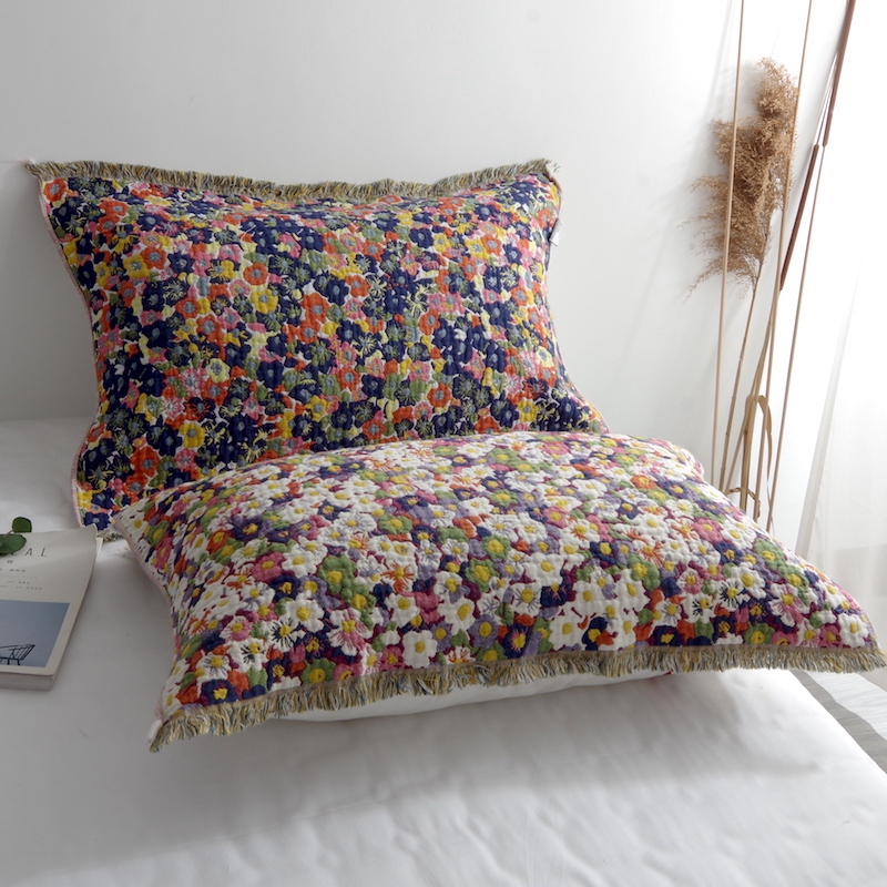 2022新款枕巾一对装全棉纱布流苏