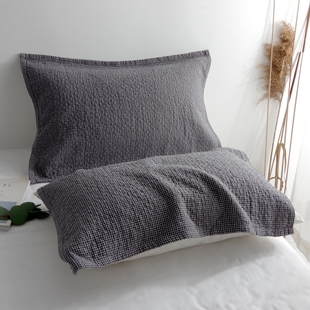 家用情侣成人枕头巾毛巾盖巾 简约时尚 纯棉枕巾一对装 全棉纱布日式