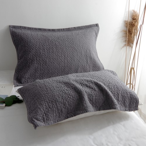 纯棉枕巾格子日系男士耐脏现代