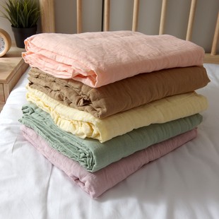 A类纯棉纱布床单全棉双层纱布毯子纯色夏季 多功能盖毯薄毯子睡单