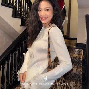 洋气新店REDMEMORY蝶舞翩翩 自带柔焦 重工3D立体蝴蝶毛衣开衫