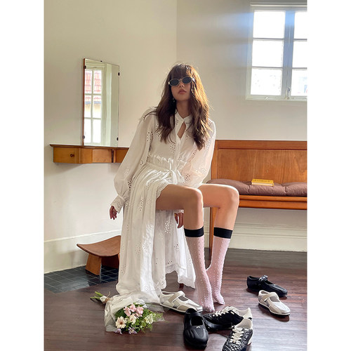 洋气新店REDMEMORY波嬉风镂空剪花 精致惬意 开衫公主长裙套装