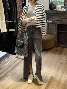 spray大开叉牛仔裤 rock 时髦 洋气新店REDMEMORY骨子里