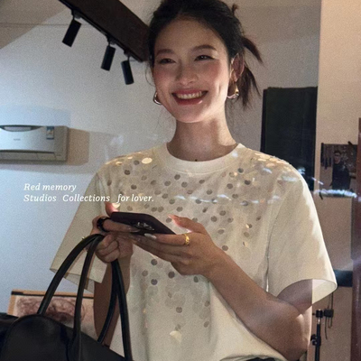 洋气新店REDMEMORY流光溢彩 四季惹眼内搭重工t恤