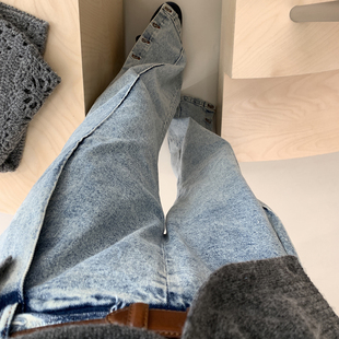 工艺复杂毛边阔腿雪花牛仔裤 洋气新店REDMEMORY非常帅 很有格调