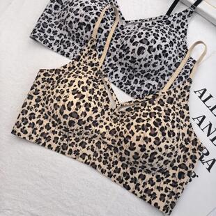 6522性感豹纹无痕亲肤聚拢无钢圈防下垂女士文胸纯欲收副乳内衣女