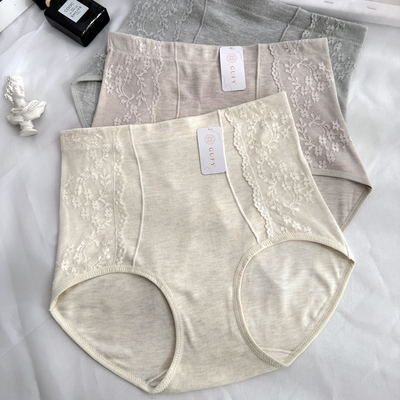 高腰大版磨毛暖感亲肤舒适内裤透气含蚕丝抑菌底裆三角裤古妃2703