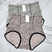 含蚕丝抑菌底裆亲肤舒适包臀三角裤 古妃2070高腰大版 性感豹纹内裤