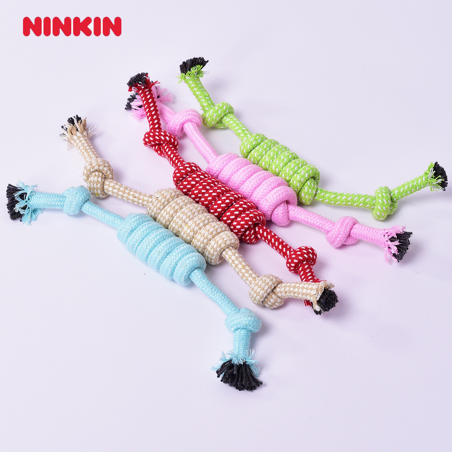 NINKIN狗狗拔河结绳玩具磨牙耐咬绳结博美泰迪法斗洁齿玩具糖果结
