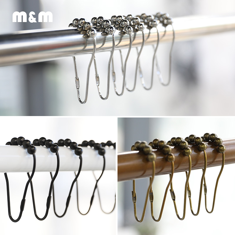 默玛全铜滚珠浴帘挂钩浴帘配件
