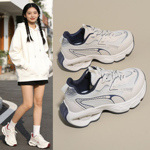 老爹鞋女款2026新款夏季大童初中学生白色轻便减震透气跑步运动鞋