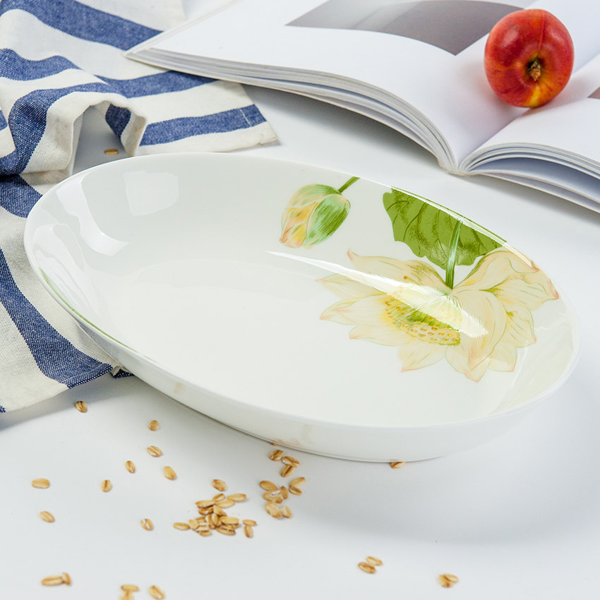 唐山骨瓷酒店10英寸深汤鱼盘椭圆深盘饭盘10寸小鱼盘清蒸菜鱼头盘,餐饮具,盘,淘宝优惠券,粉丝福利购,淘宝优惠卷