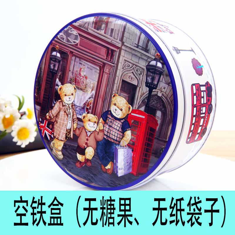 空铁盒圣诞节新年饼干铁盒礼品盒喜糖盒糕点曲奇圆铁罐铁皮收纳盒