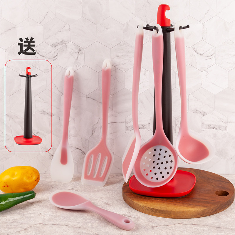 KITCHENZONE德国硅胶厨具套装食品级汤勺锅铲面捞辅食铲挂架家用