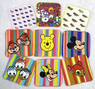 18cm 20cm日单外贸卡通全棉纱布儿童擦嘴吸水擦汗小方巾手帕毛巾