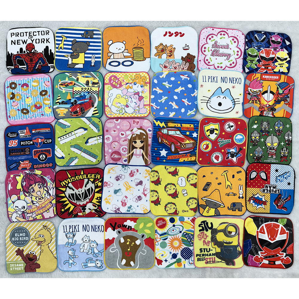 玩具公主风卡通全棉幼儿园小方巾