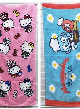 35x80cm凯蒂三丽猫半鱼人外贸全棉柔软成人洗澡洗脸毛巾面巾