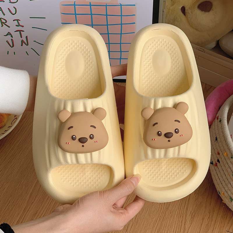 网红可爱小熊拖鞋女夏季外穿男女情侣居家eva防滑室内凉拖鞋 假日