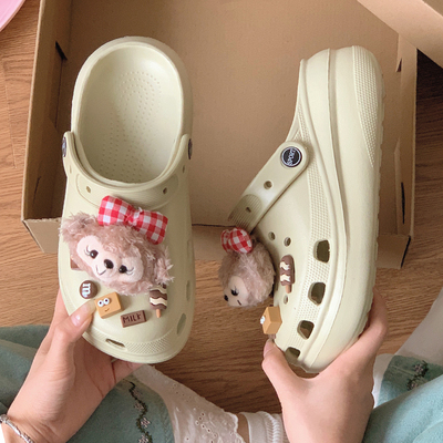 厚底增高5cm网红eva防滑洞洞鞋女