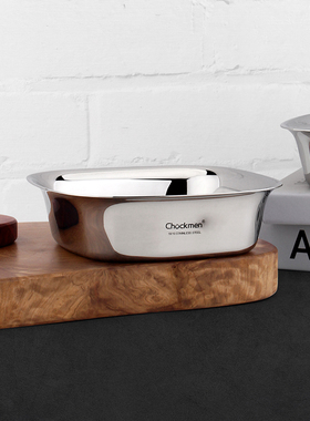 chockmen卓德铭18/10不锈钢加厚方形餐盘水果盘多用盘汤盘菜碟子