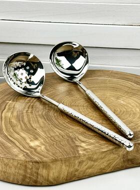 chockmen卓德铭18/10不锈钢火锅汤勺漏勺调羹勺捞丸子高级感超厚