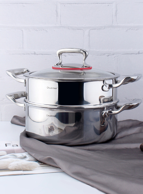 chockmen卓德铭18/10不锈钢加厚多层蒸锅一体成型家用电磁炉燃气