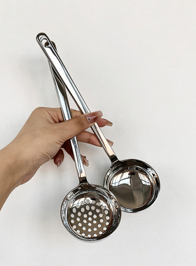 chockmen卓德铭18/10不锈钢加厚火锅汤勺漏勺镜光漏油勺家用商用