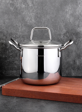 chockmen卓德铭18/10不锈钢加厚双耳14cm小汤锅炖盅泡面锅多用锅