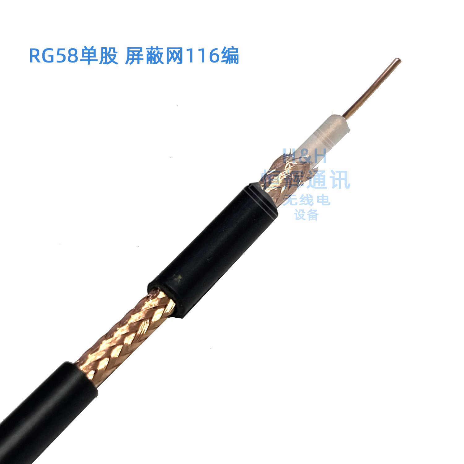 50-3纯铜同轴电缆天线馈线RG58车载电台对讲机低损50欧屏蔽116编