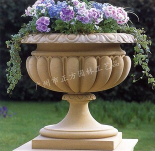 人造砂岩花盆 户外广场景观小区欧式花钵 别墅家居酒店门口摆放