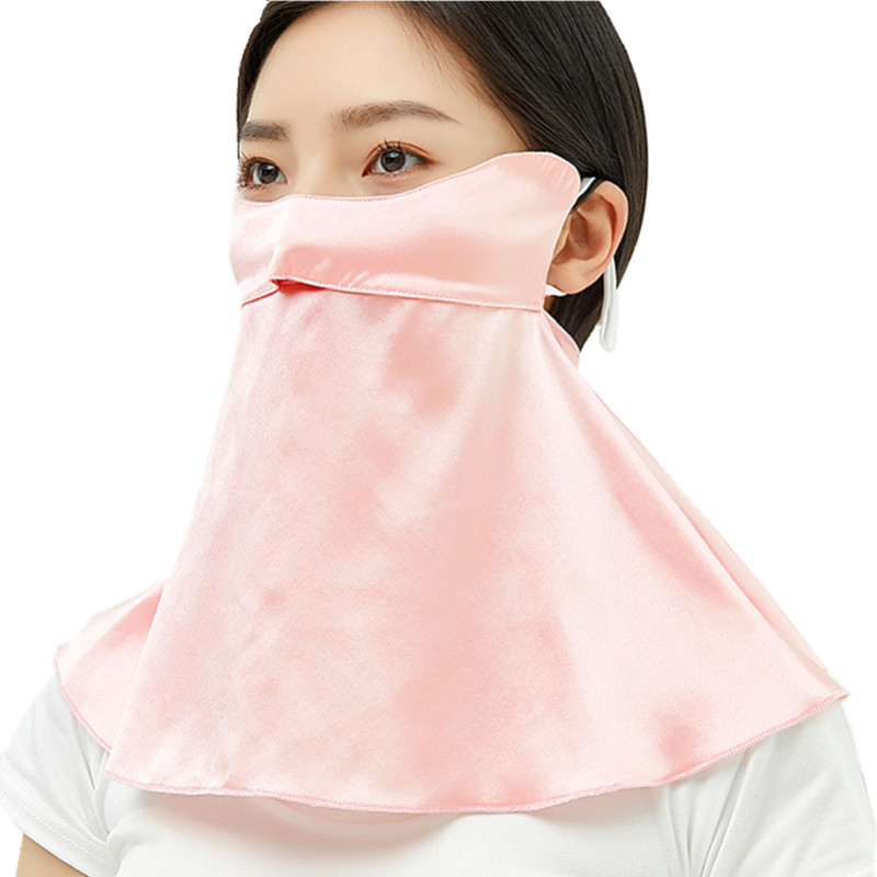 SILK HALF-FACE NECK PROTECTION SUNSCREEN MASK ANTI-ULTRAVIOLET RAY ANTI-RADIATION ANTI-FUME MULBERRY SILK SUNSHADE FACE MASK FOR MEN AND WOMEN
