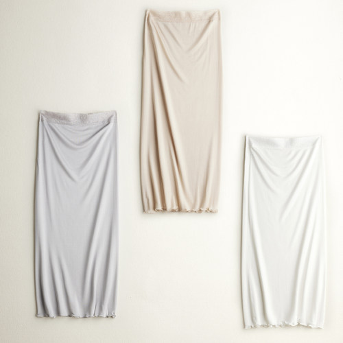 轻薄透气桑蚕丝中长款H型打底裙