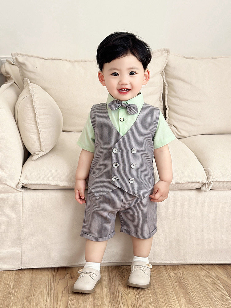 2025新款男童小绅士礼服套装儿童西装派对正装宝宝周岁生日服装