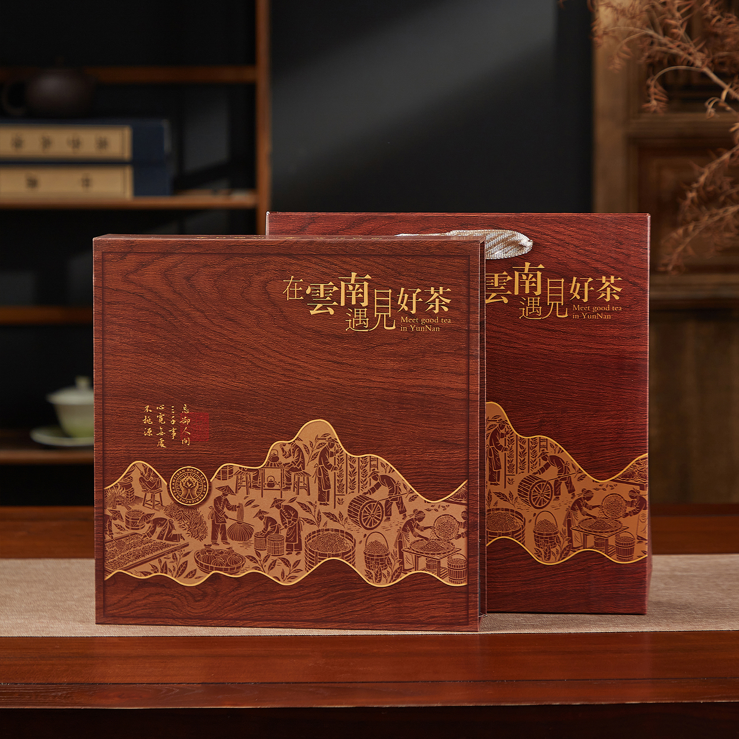 秒造自然普洱茶包装盒福鼎老白茶七子饼礼品盒357g饼空茶饼礼盒