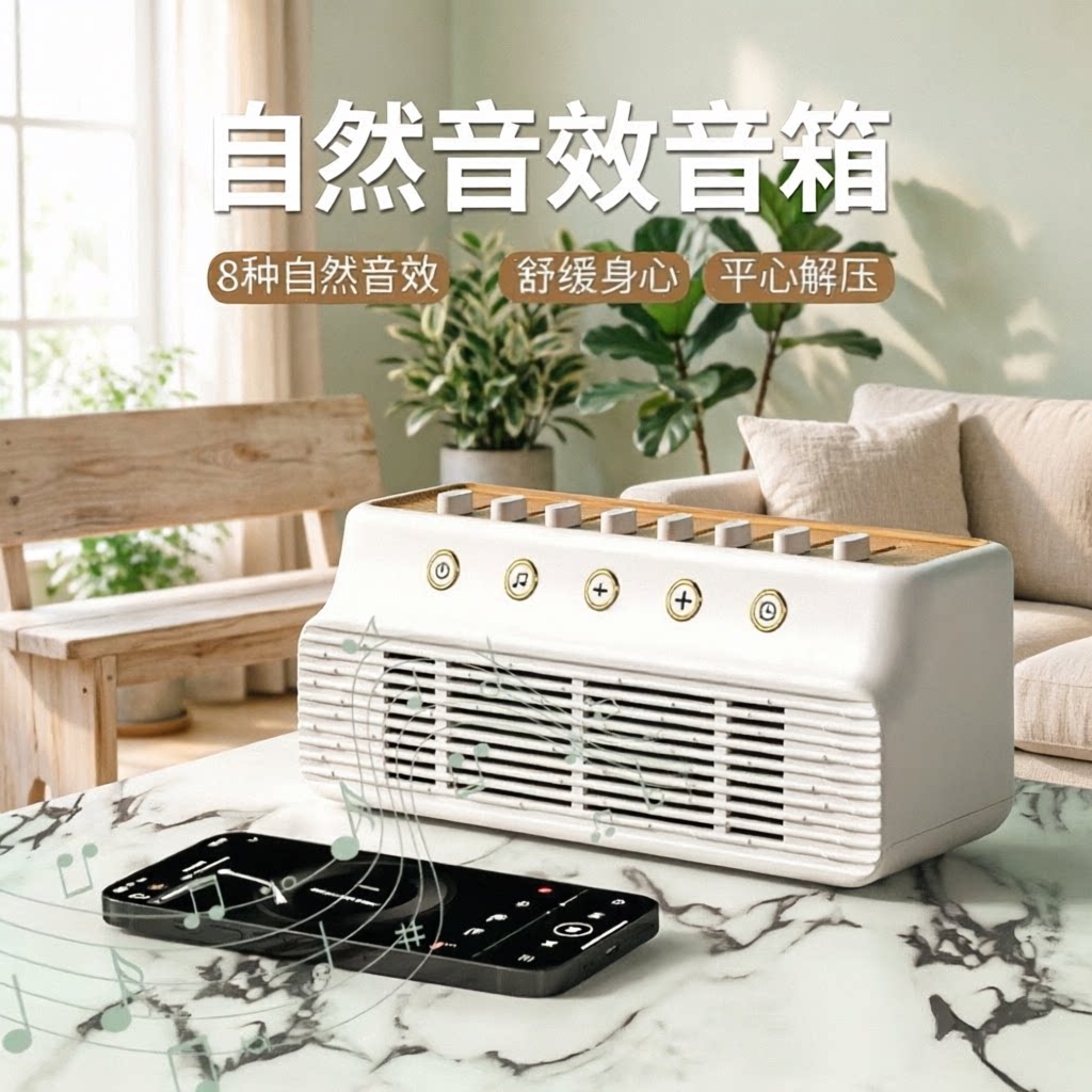 自然情景音箱失眠疗愈瑜伽静心海浪声雨声白噪音助眠蓝牙音响音疗