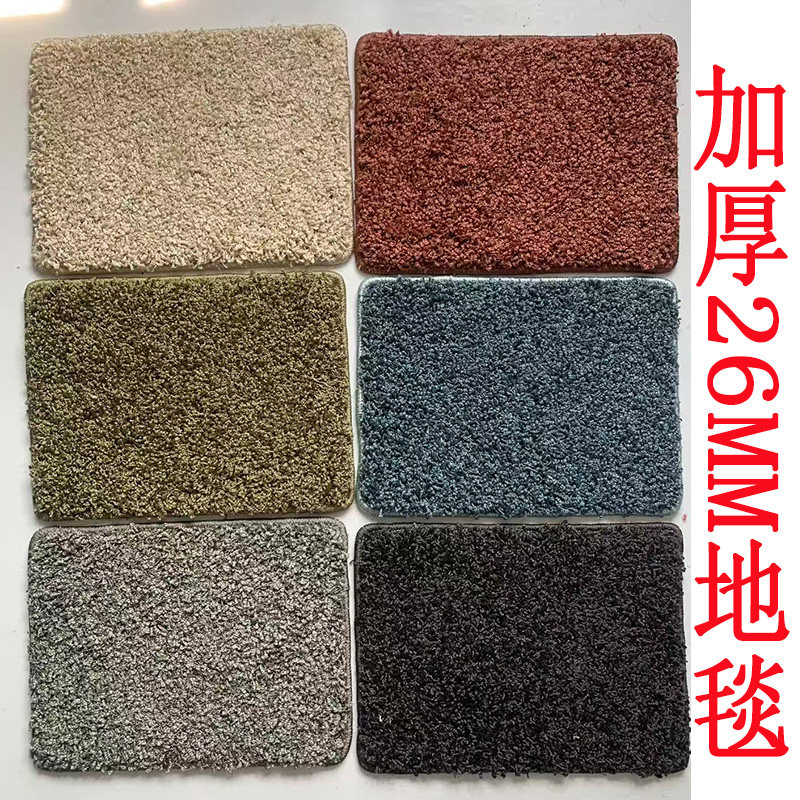 长毛加厚大弯头纱仿羊毛纱满铺展厅直播拍照客厅地毯地垫块毯绿蓝