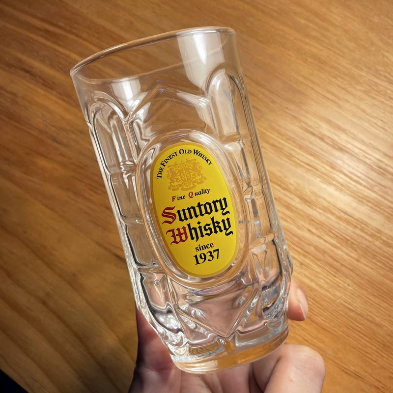 日本三得利SUNTORY WHISKEY角杯龟甲型水晶玻璃杯威士忌酒杯