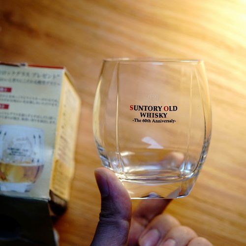 日本SUNTORY OLD三得利60周年纪念WHISKEY玻璃杯威士忌酒杯洋酒杯