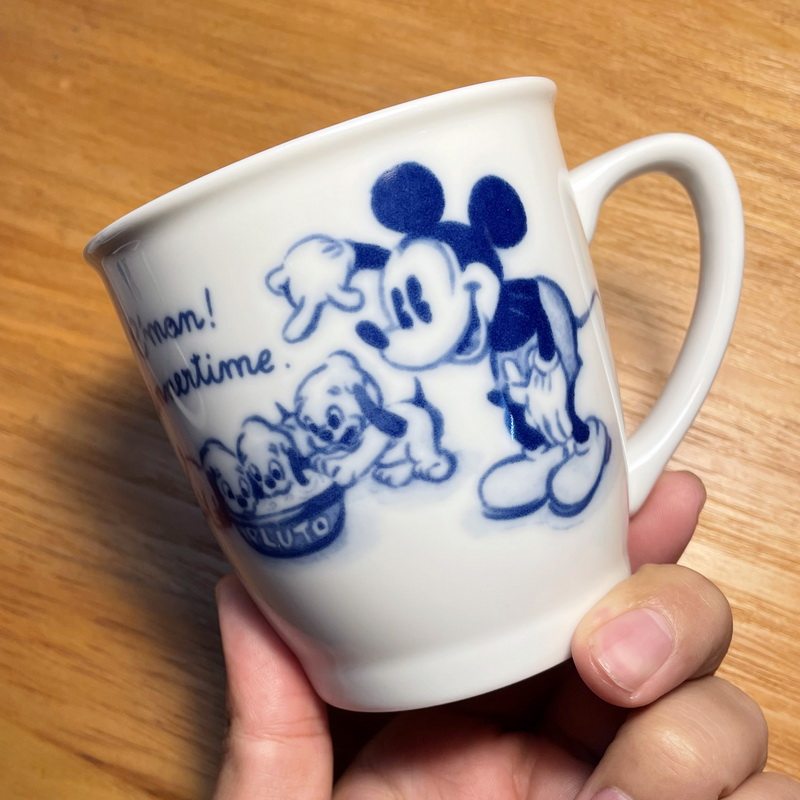 日本迪士尼米奇老鼠印花可爱卡通动漫陶瓷杯水杯茶杯马克杯带把手