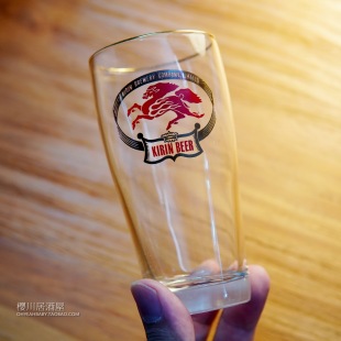 日本进口KIRIN BEER麒麟复古精酿生啤酒杯扎啤杯金边杯口玻璃杯
