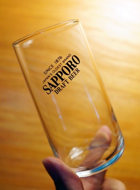 日本SAPPORO 札幌啤酒杯DRAFT BEER日式玻璃水杯三宝乐威士忌酒杯
